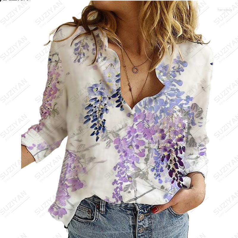 

Women's Blouses Fashion Selling Women's Long Sleeve Button Cardigan Simple And Elegant 3D Printing Loose Relaxed Large Chiffon Shirt, Smtpm0022fg