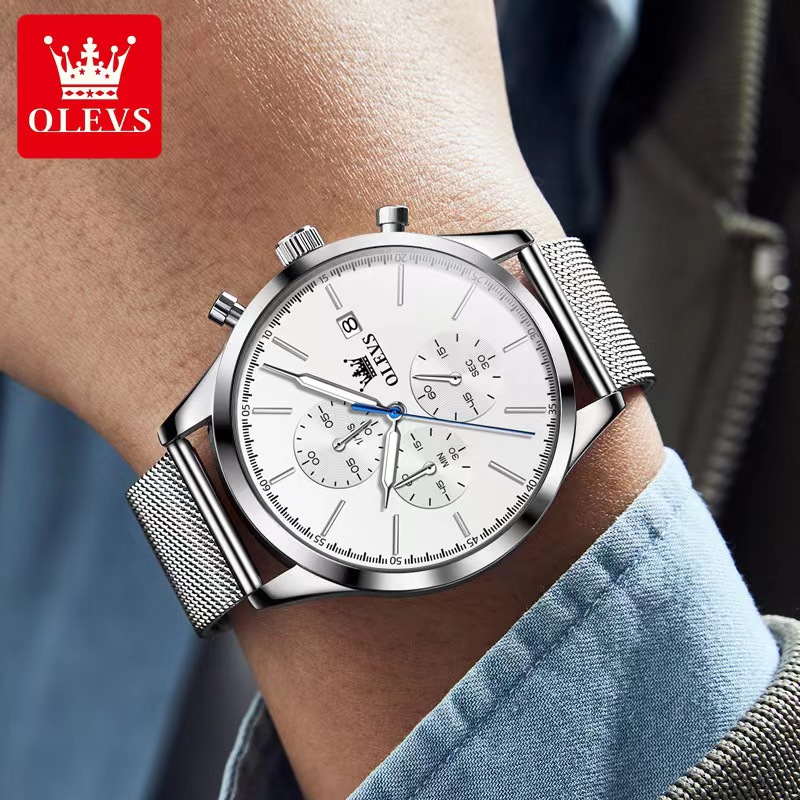 

Olevs Men's chronograph quartz watch waterproof luminous men's watch 42mm