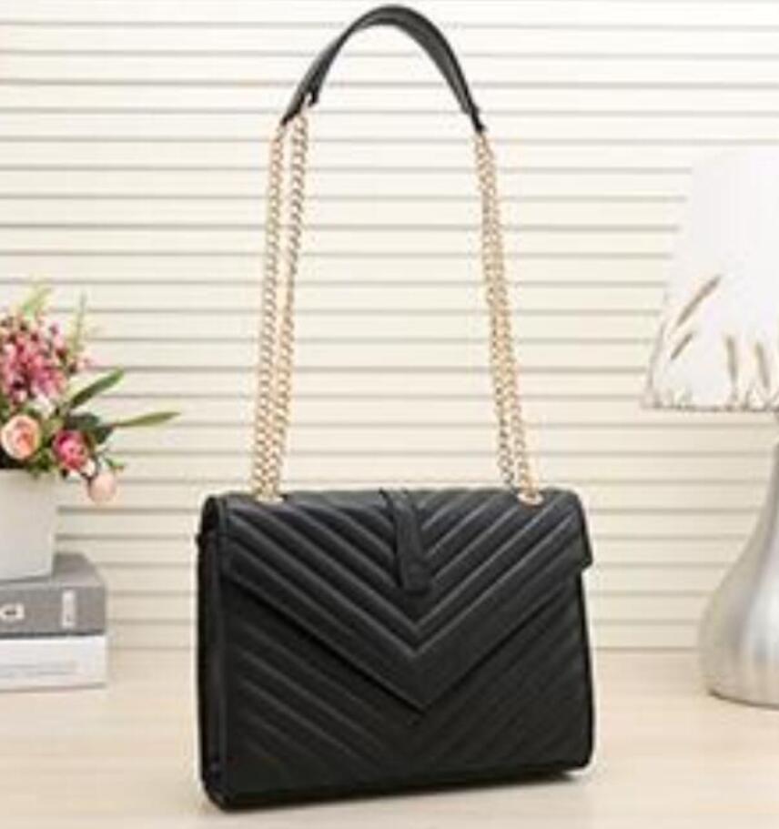 

Fashion women Luxurys Crossbodys bag famous classical designer Messenger lady Cross Body Bags Handbag female Tote Satchel Purse black gold silver chain PU Leather, Colour 23
