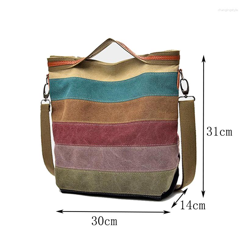 

Evening Bags Minimalist Retro Handbag For Women Small Fresh Striped Canvas Bag Casual Large Capacity Shoulder Crossbody, Black