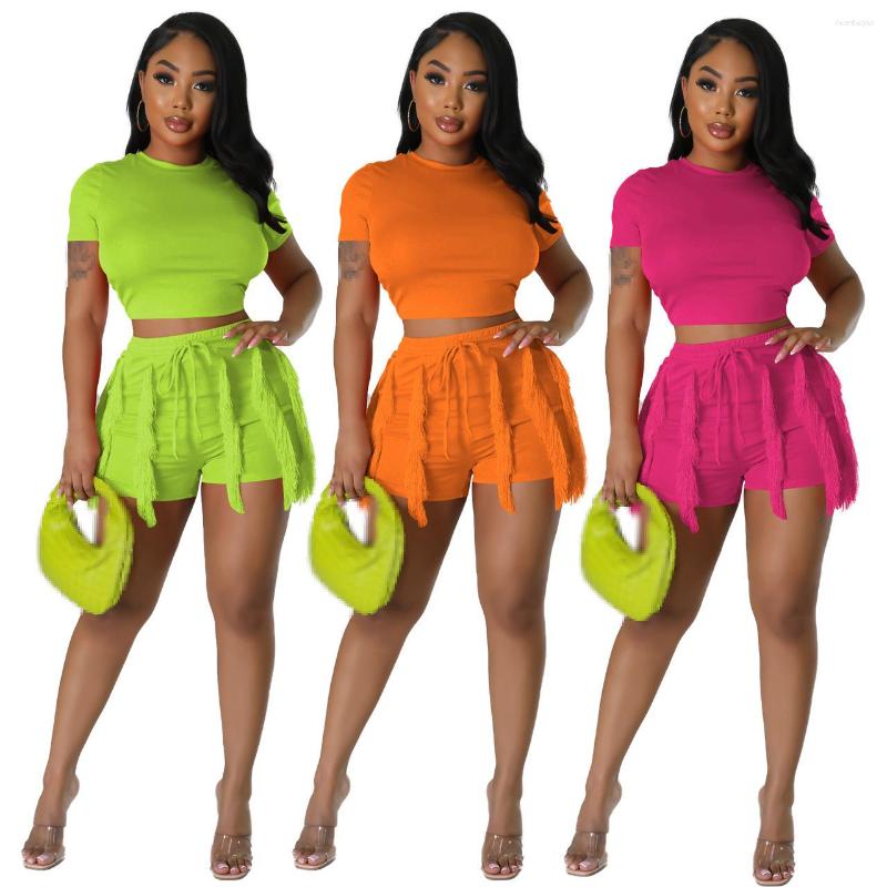 

Women' Tracksuits Short Sets Women Two Piece Set Outfit 2023 Summer 2 Woman Outfits For Crop Top Shorts, 03