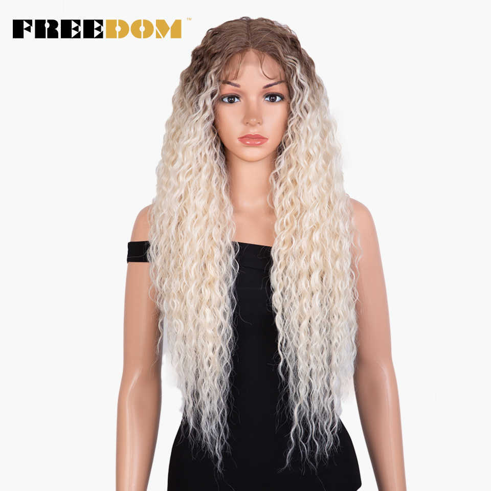 

Synthetic Lace Front Wigs Long Kinky Curly Wavy 30 inch Omber White Burgundy Red Color Wigs For Women Cosplay Wigs 230524, Ombre color