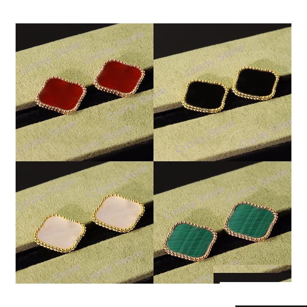 

Stud Esigner Earrings Women Love Clover Cleef Screw Party Hoop Wedding Earring Couple Gift Fashion Luxury Van291U Drop Delivery Jewe Dh6Lz