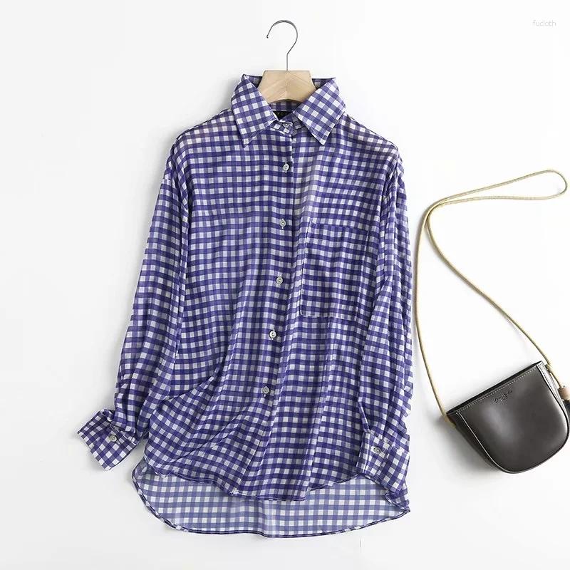 

Women's Blouses Dave&Di England Style High Street Vintage Plaid Fashion Blusas Mujer De Moda Shirt Women Tops Autumn Casual Blouse