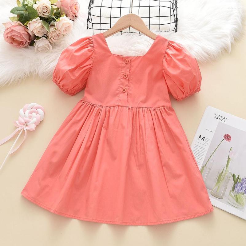 

Girl Dresses Summer Little Dress Korean Version Leisure Broken Flower Square Get Princess Baby Clothes Kids, Az2793 red