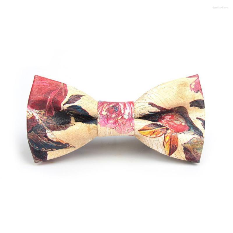 

Bow Ties HOOYI PU Tie For Men Gift Party Print Wedding Christmas Necktie