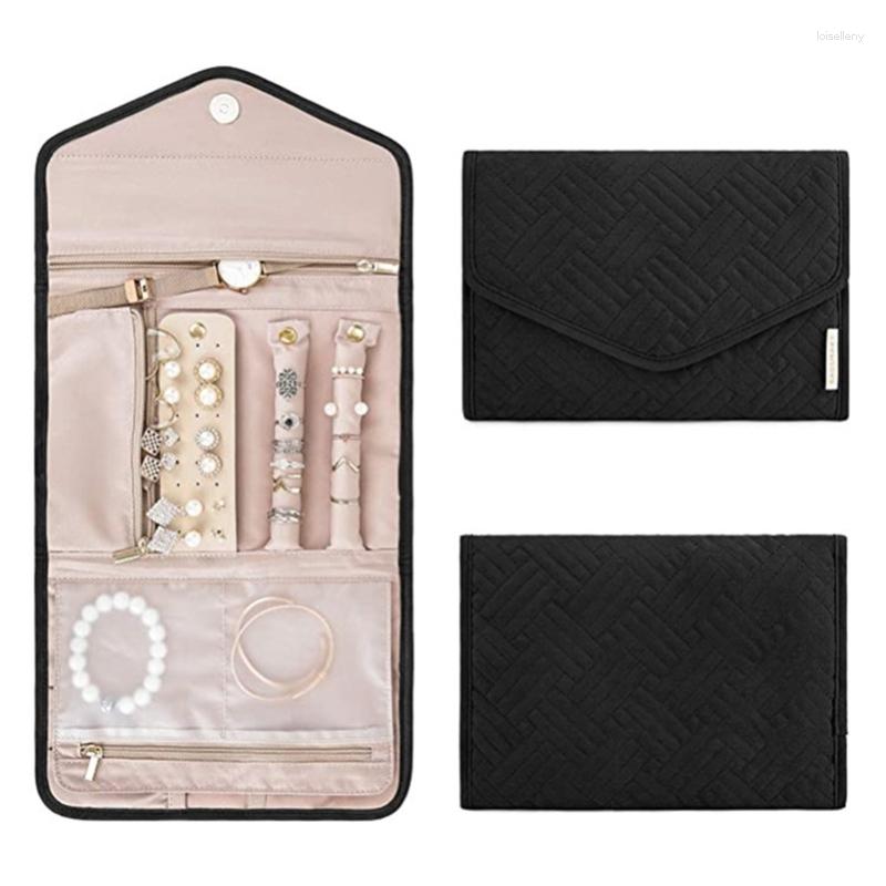 

Jewelry Pouches Travel Organizer Roll Foldable Cases For Packing Necklace Bracelets Earrings Watch Storage Bag