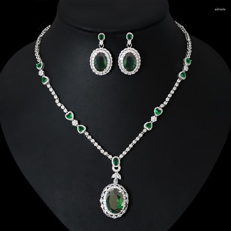 

Necklace Earrings Set Fashion Round 2pcs And Earring Sets Cubic Zirconia Women Bridal Jewelry Dubai Nigeria Wedding Party Gifts N-1224, Picture shown