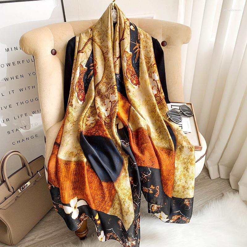 

Scarves Brand Lady Fashion Bandana Pashmina Wrap Hijab Muffler Autumn Winter Women Beach Quality Shawl Silk Scarf