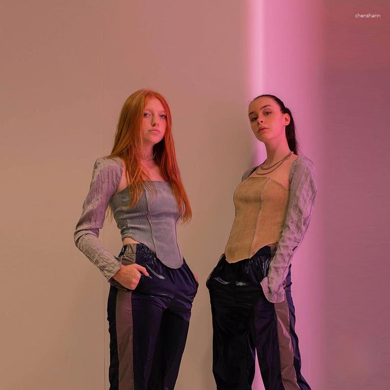 

Women' Tanks Spring Sexy Slim-fit Chest-wrapped Corduroy Top Halter Ultra-short Pit Strip Small Vest Fashionable Ladies Wrapped Chest, Khaki