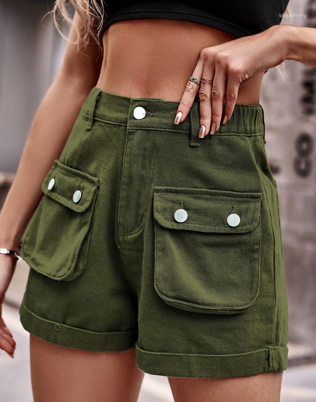 

Women' Shorts Summer Outfits For Women 2023 Fashion Casual Solid Color Pocket Button Design Causal Denim Daily Versatile