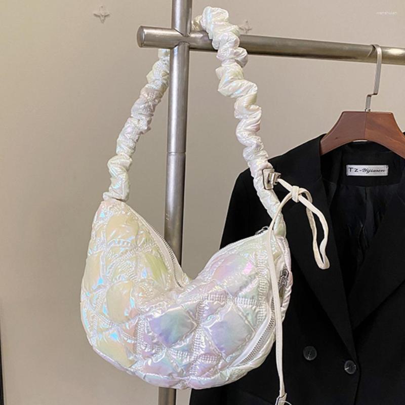 

Evening Bags Cloud Pleated Crossbody Bag Female Clutch Women Shoulder Quilted Messenger Solid Color Shopping Dumpling, Pink