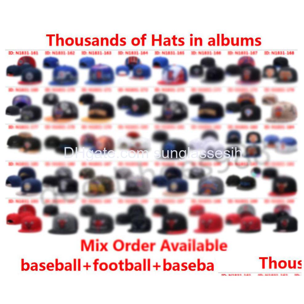 

Ball Caps Est Wholesale Baseball Sport Team Snapback Hats All Football Pom Poms Winter Knitted Cap Adjustable Sports Visors Hiphop F Dhf3S, More style - pls contact seller