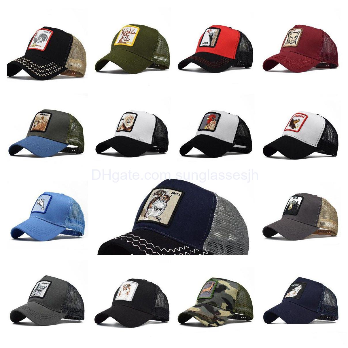 

Ball Caps Fashion Designer Hats Animal Farm Snap Snapbacks Back Trucker Hat Wolf Mesh Snapback Animals Embroidery Cock Baseball Men Dhrhv, Adjustablehats