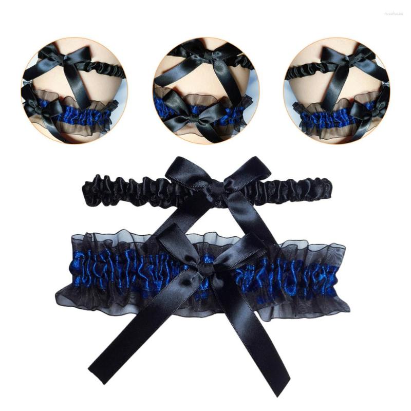 

Garters 1 Set Sexy Bridal Wedding Lace Leg Decorations (Black Blue)