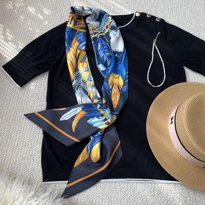 

Scarves Luxury Silk Ring Scarf Neckerchief Wraps Double-Layer 150 14cm