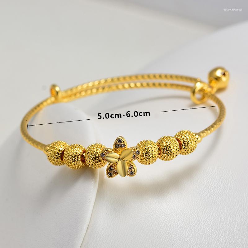 

Bangle Mosaic 1Pcs Dubai Arab Gold Color Baby Child Bracelet Bangles For Boy Girl Bride Bracelets Ethiopian/African/Dubai Jewelry Gifts Raym