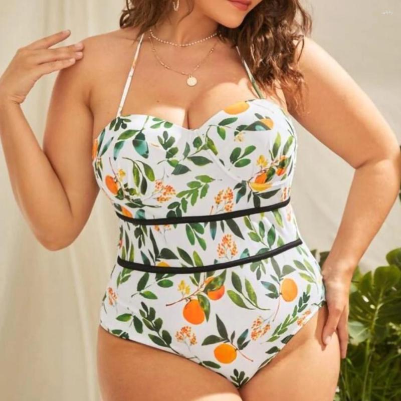 

Women's Swimwear 2Women One Piece Swimsuit Plus Size Floral Swimming Lace Up Bathing Suits Stylish Beachwear Monokini For Female, 22102
