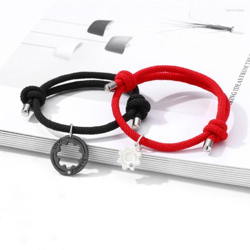 

Link Bracelets Chain Fashion Stitching Gear Couple Bracelet A Pair Of Simple Men's And Women's Valentine's Day Gifts Raym22