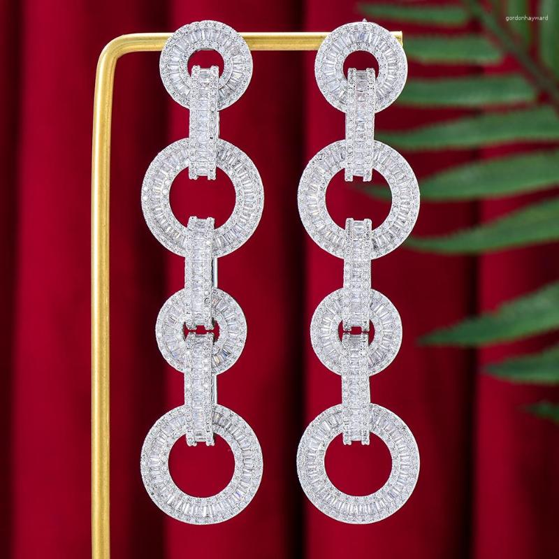 

Dangle Earrings Soramoore Luxury CZ BOHO Long Drop For Women Wedding Bridal Jewelry Aretes De Mujer Modernos 2023 Ins