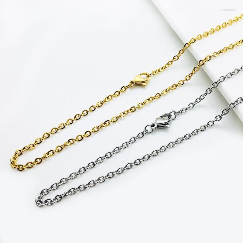 

Chains 316L Stainless Steel Link In Silver Gold Color Cross Necklace For Men Women Thin Titanium Jewelry