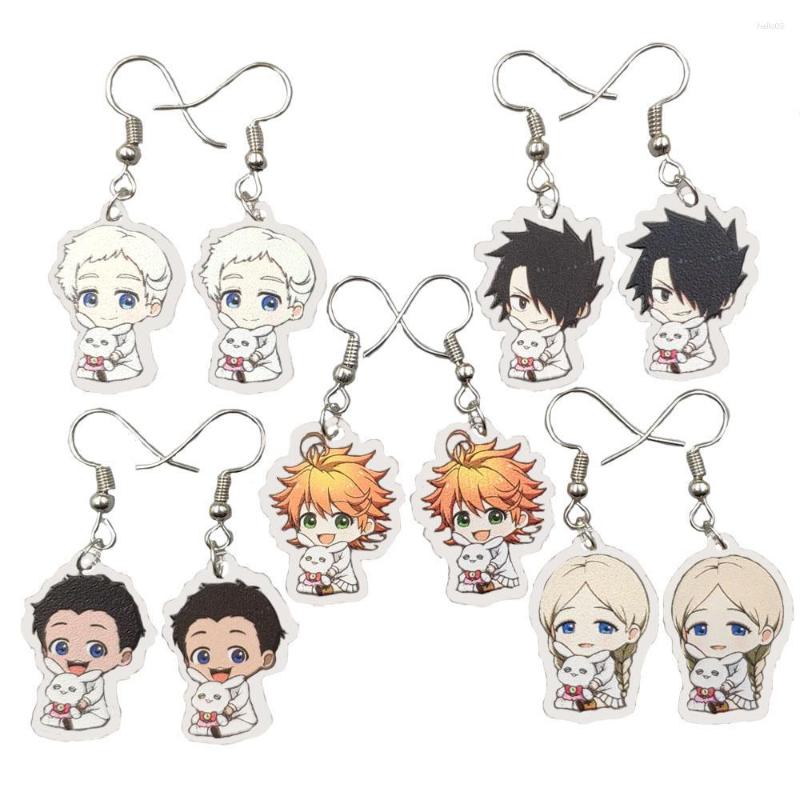 

Dangle Earrings 5 In 1 Acrylic Cute Anime The Promised Neverland Drop Ear Pendants Eardrop Cosplay Jewelry Sister Party Gift