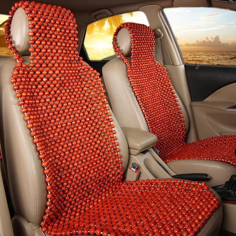 

Car Seat Covers Wooden Beads Cover Universal Vehicle Front Chair Breathable 45 X 130CM Pad Automobile Protector Accessories