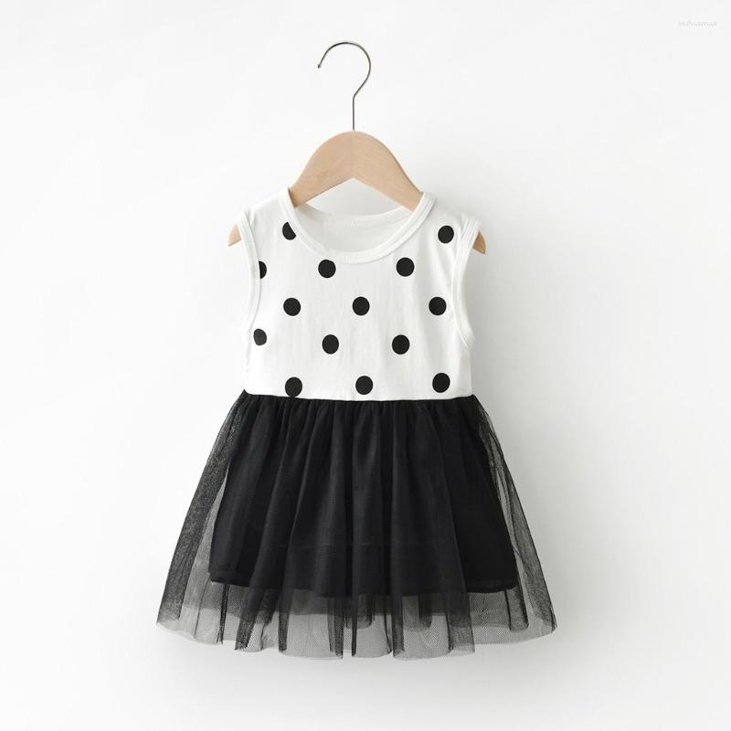 

Girl Dresses Baby Dress For Girls Fashion Summer Sleeveless Dot Tulle Pincess Mesh Vestido Kids Clothes CF, Wh