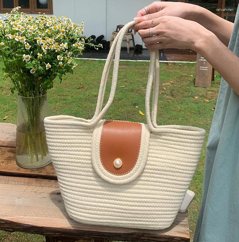 

Evening Bags Diinovivo Large Capacity Weave Straw Ladies Handbags 2023 Summer Beach Women Shoulder Fashion Vacation Travel Tote WHDV2296, Beige