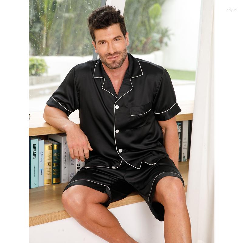 

Men's Sleepwear Men's Pajama Casual Loungewear Stripes Pajamas For Men Solid Color Silk Cotton Couple Sets, 48