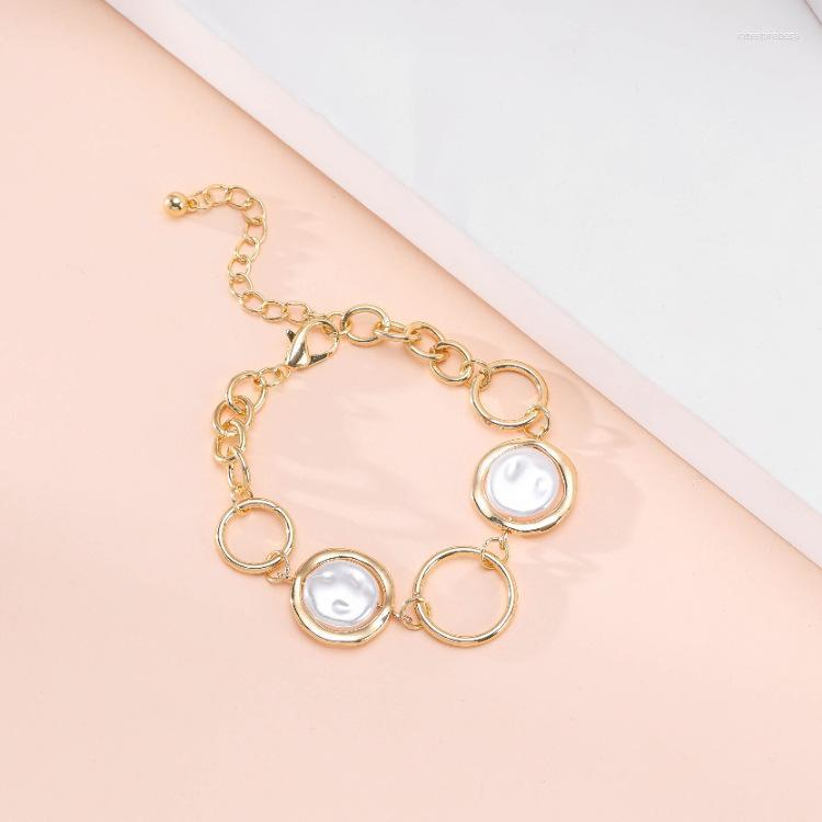 

Bangle ORNAPEADIA Baroque Pearl Chain Bracelet For Women Female Jewelry Niche Gold Plated Adjustable Wholesale