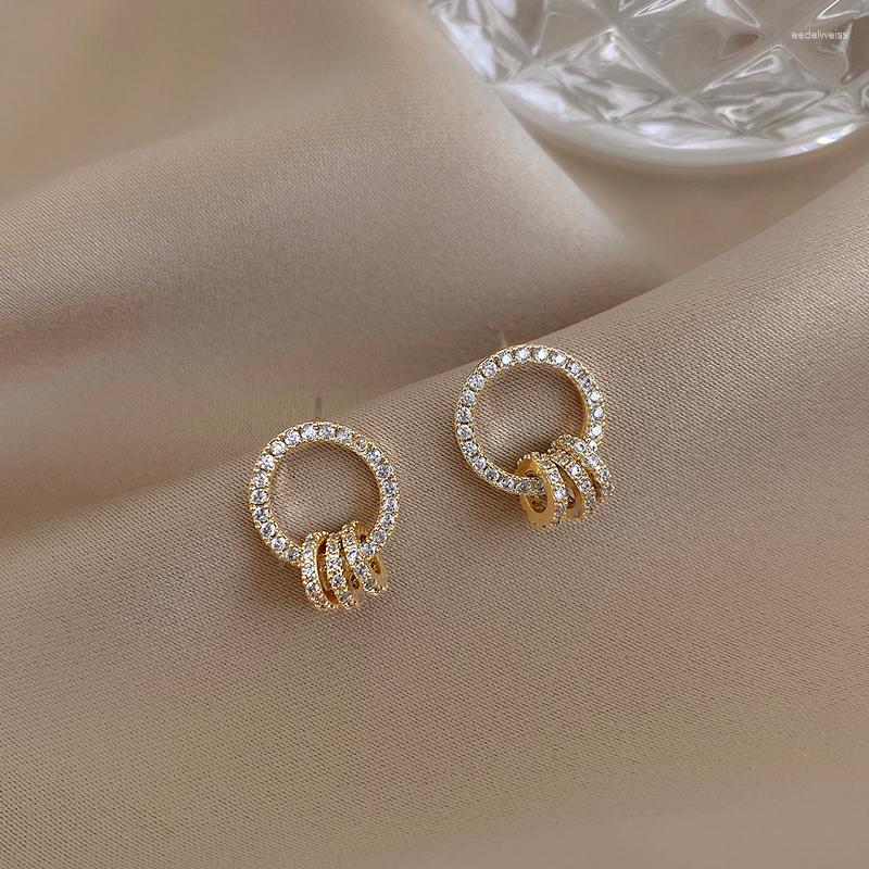 

Stud Earrings Arrival South Korea Simple Metallic Street Filming Ring Buckle Ear Rings WOMEN'S Jewelry 2023