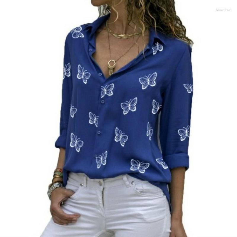

Women's Blouses Blouse Women's Multicolor Butterfly Print Loose Lapel Shirt Button Up Camisas Mujer Long Sleeve Korean, Black