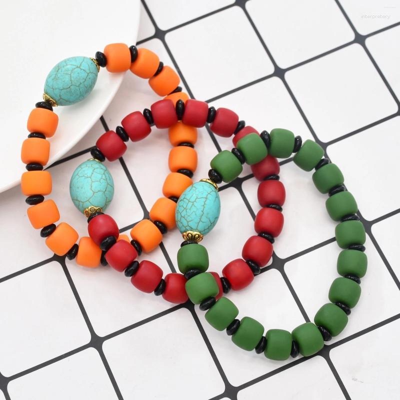 

Strand Summer Fashion Beaded Bracelet Multicolor Red Orange Green Poho Vintage Personality Jewelry Birthday Party Gift
