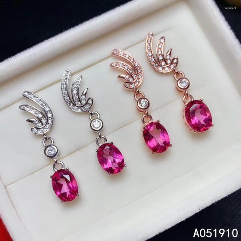 

Stud Earrings KJJEAXCMY Boutique Jewelry 925 Sterling Silver Inlaid Natural Pink Topaz Female Support Detection