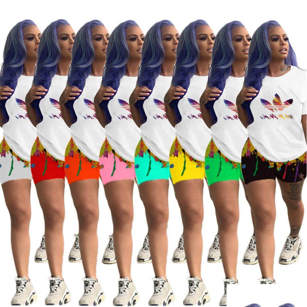 

Women'S Tracksuits 2023 Designer Brand Womens Summer Casual Jogger Sports Suit Tshirt Elastic Shorts 2 Pieces Sets Clothes Drop Deli Dh7Av