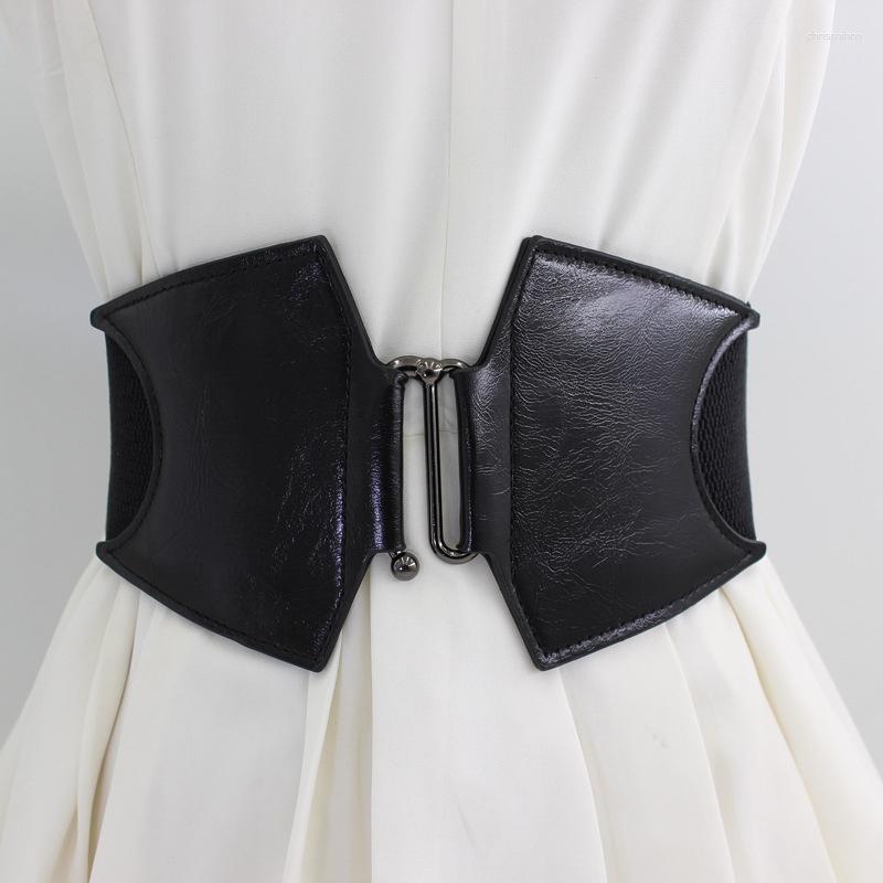 

Belts Fashion Women PU Leather Elastic Corset Waistband Wide Stretch Cummerbunds Female Clothes Dress Corsets Belt, Rd