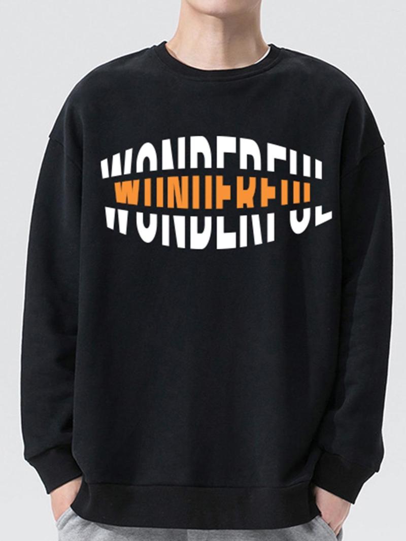 

Men's T Shirts Alphabet Print Sweatshirt, Black color