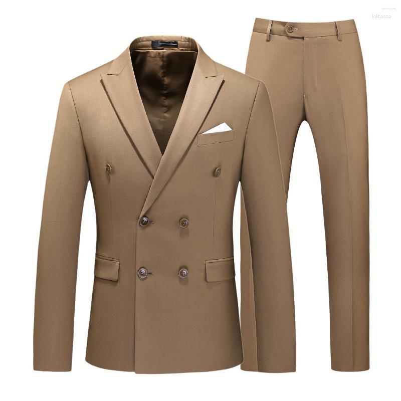 

Men's Suits Men's Autumn 2023 Men's Two Piece Suit Slim Casual One Double Breasted Wedding Dress Formal, Purple
