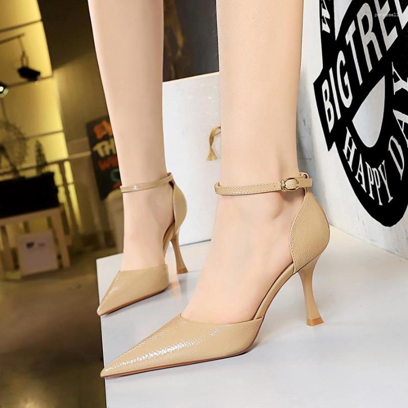 

Dress Shoes BIGTREE Women 8Cm Heels Sandals Summer Snake Pattern Design Kitten Pumps Patent Leather, Black