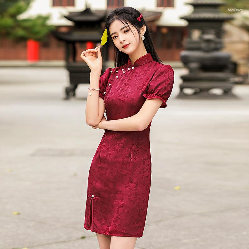 

Ethnic Clothing Modern Qipao Dress Silk Chinese Traditional Women Dresses Cheongsam Elegant Vestidos Wedding Party Plus Size For