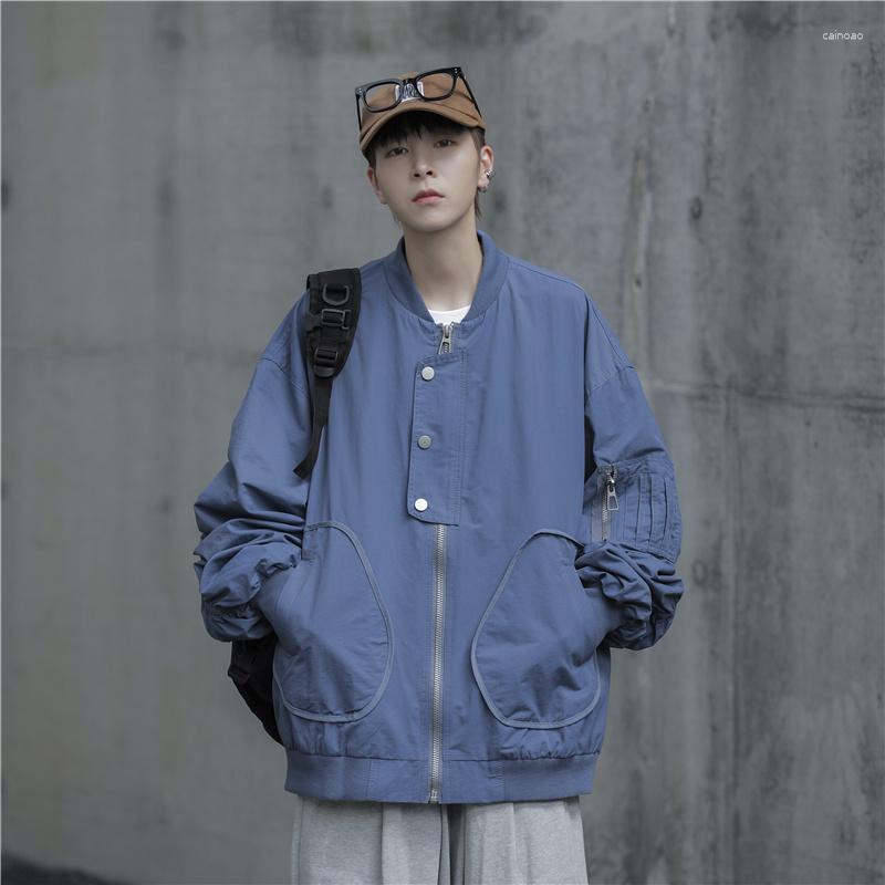 

Men's Jackets Y2K Trend Spring Autumn Men's Jacket Coat Waterproof Outdoor Hiking Travel Fishing Windbreaker Male Bomber Pilot, Blue