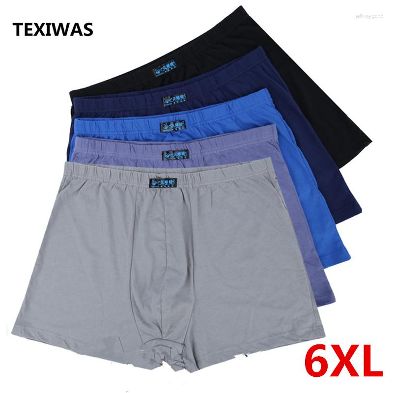 

Underpants Large Loose Male Cotton Underwears Boxers High Waist Panties Breathable Fat Belts Big Yards Men's Underwear Plus Size, Optional five colors
