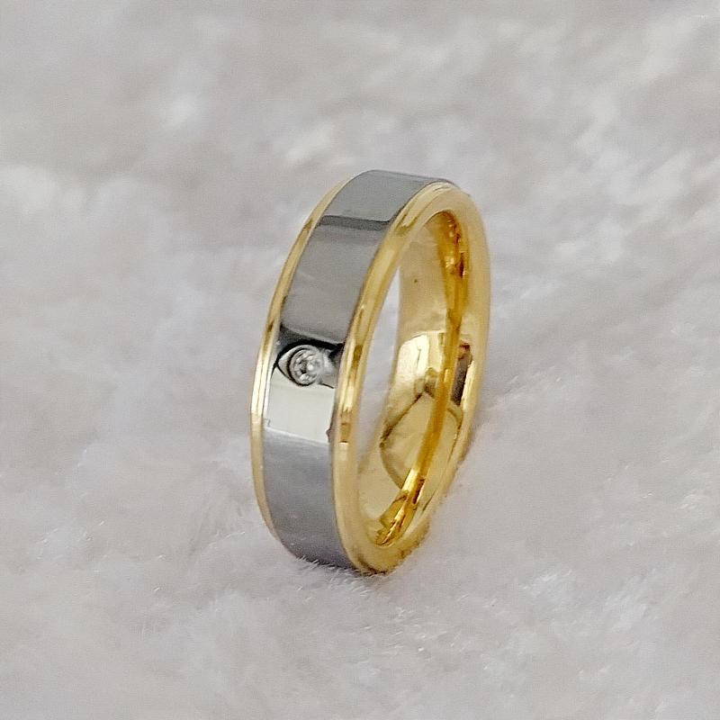 

Cluster Rings Cz Diamond Stone 6mm Wedding Couples For Men And Women Fashion Western Designer 18k Gold Plated Tungsten Carbide Jewelry