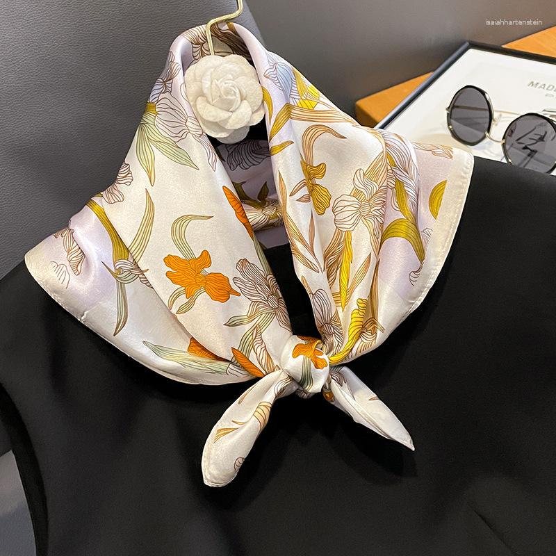 

Scarves Real Silk Scarf Fashion Lady Neck Kerchief Foulard Female Bandana 2023 For Women Hijab Tie Shawl Wraps