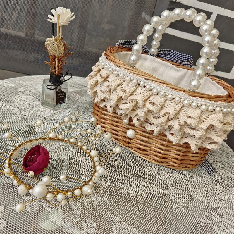 

Evening Bags Early Autumn 2023 Beige Pearl Tassel Ostrich Fur Straw Woven Bag Portable Rattan Travel Holiday Female, Picture