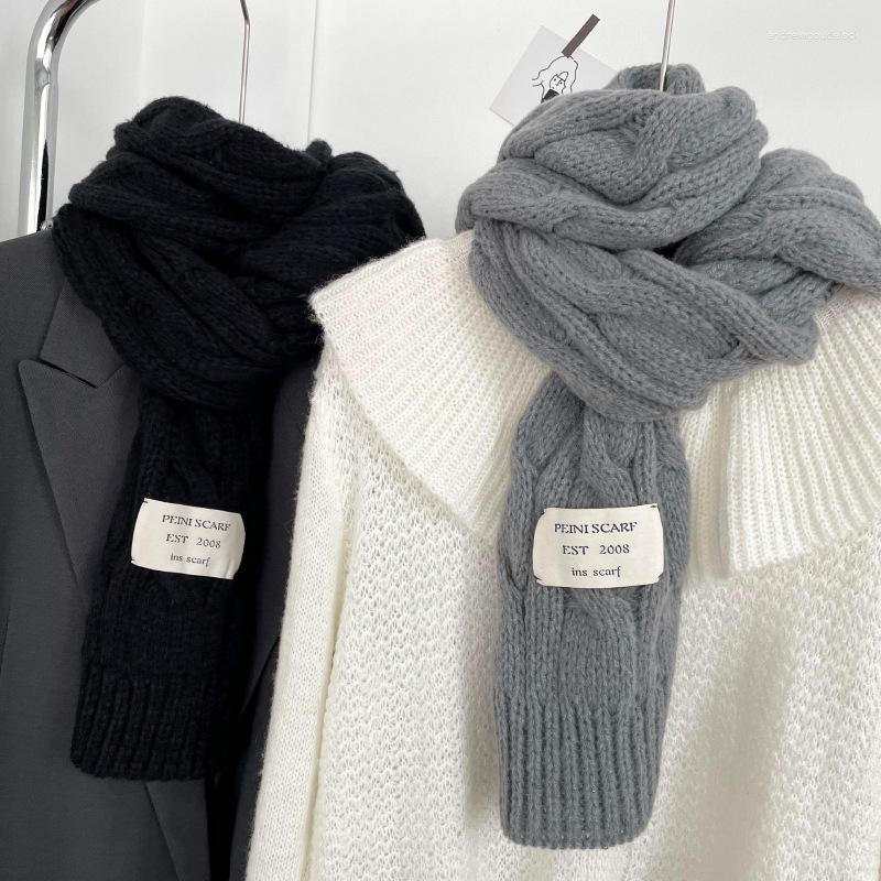 

Scarves MoriBty In Winter Knitted Scarf Women Luxury Korean Version Solid Braid Shawl Wraps Warm Neck Bufandas Szal Coat Accessories
