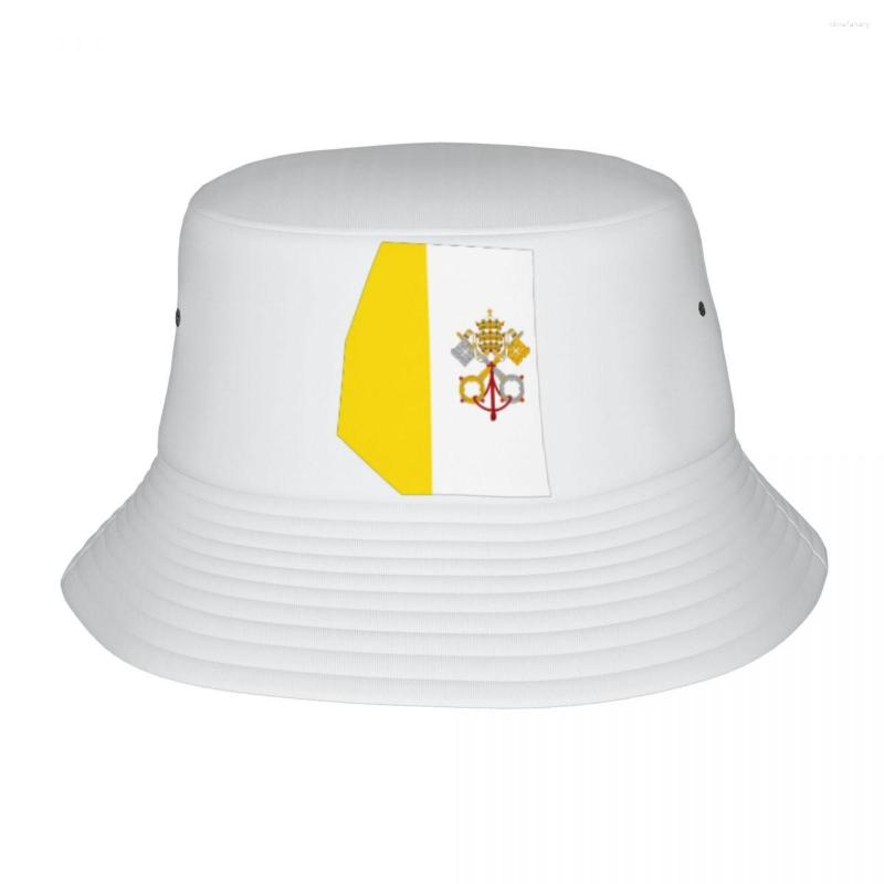 

Berets Flag Map Of The Vatican City Bucket Hat Summer Hats Fisherman Foldable Women Men Sunscreen Shade Caps, Black