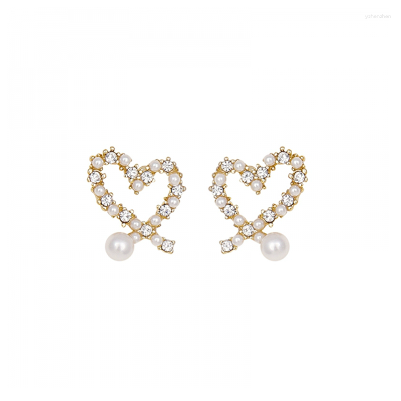 

Stud Earrings Love Pearl Imitation Small Earring Cold Wind Net Red Temperament Female Fashion Brincos Gift
