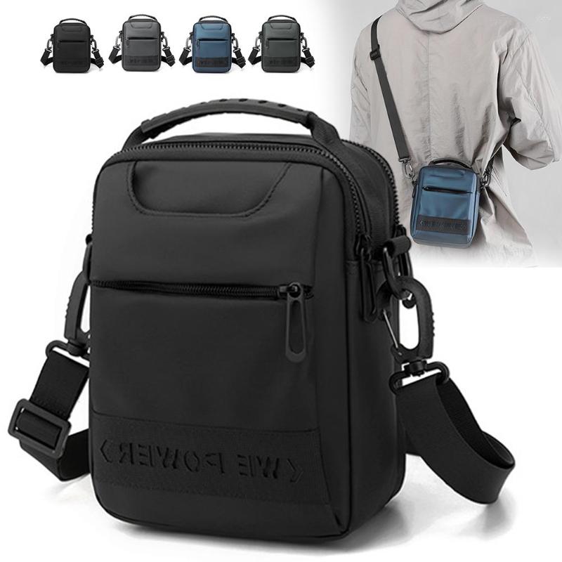 

Outdoor Bags Nylon Messenger Bag Lightweight Running Belt Waist Pack Portable Elastic With Zipper Adjustable Shoulder Strap For Sport, Black